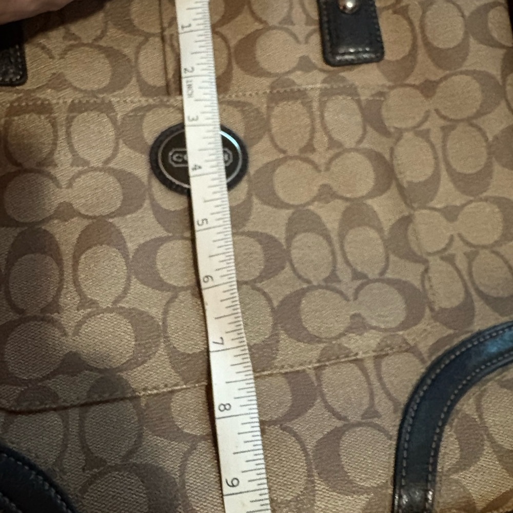 Coach Beige and Black Signature Tote - Picture 7 of 11
